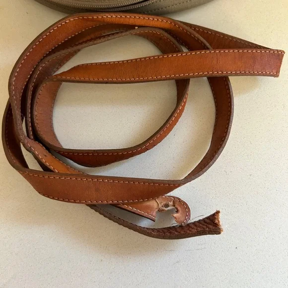 Christian Dior Vintage Canvas Leather Oval Cosmetic Bag - Picture 6 of 8